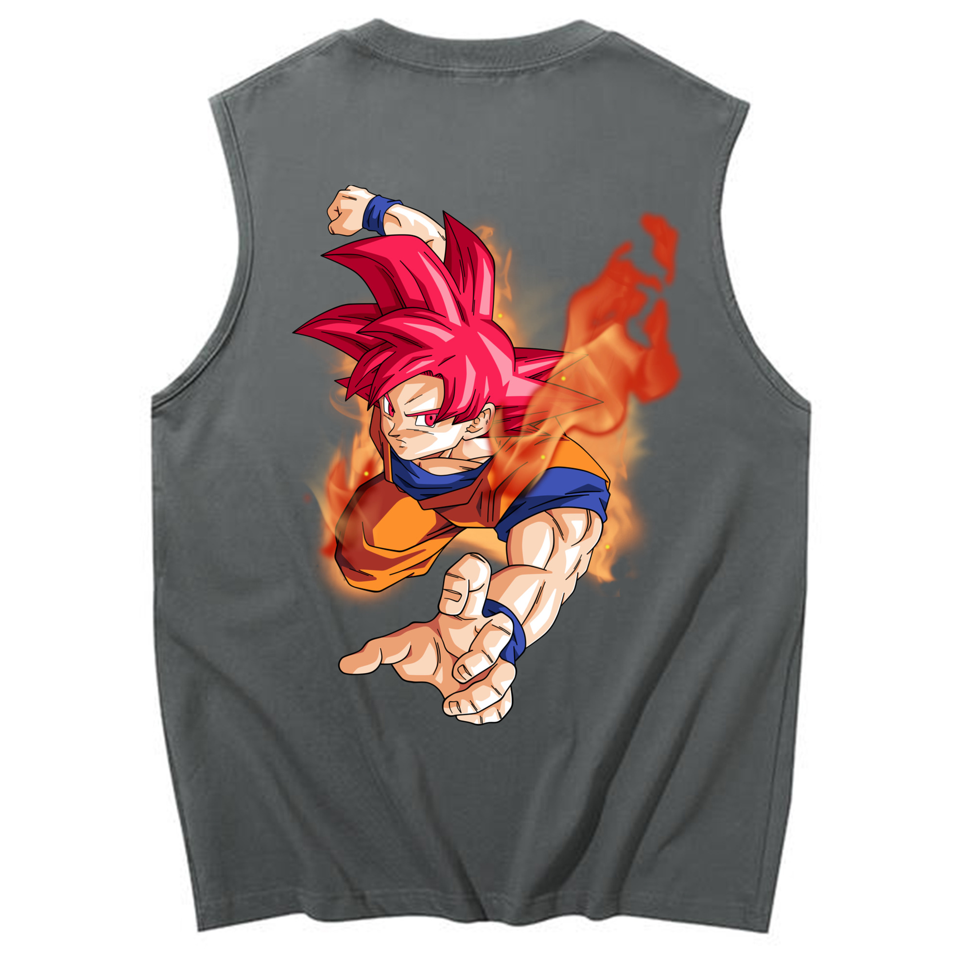 （画像用） ドラゴンボール 孫悟空（そん ごくう）Son Goku カカロット DRAGON BALL Kakarotto コットン100％タンクトップ（背面プリント）